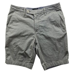 Ted Baker Chino Shorts Mens 32 Gray Cotton Stretch HERBOSH Slim Fit 9" Inseam
